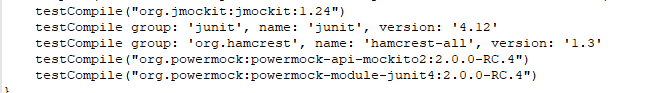 gradle testCompile 无法依赖问题解决方案