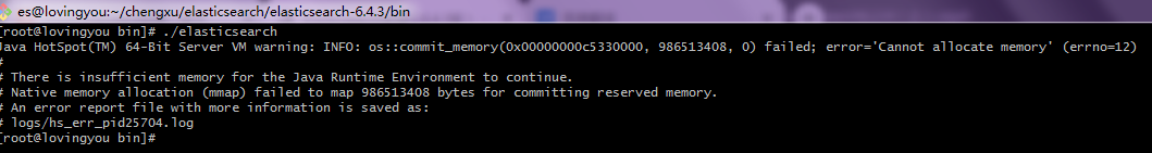 解决：Java HotSpot(TM) 64-Bit Server VM warning: INFO: os::commit_memory(0x00000000c5330000, 986513408,