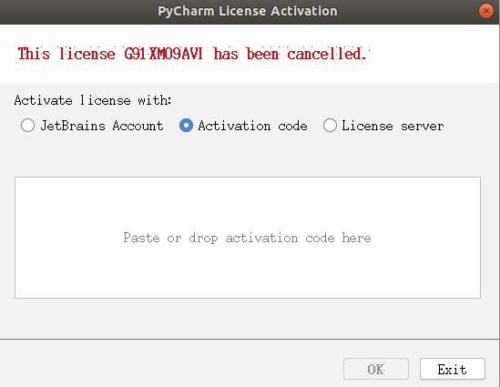 pycharm 提示：this license **** has been cancelled（2）