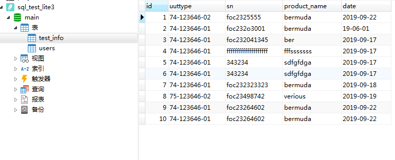 python+sqlite3 实现简单操作sqlite数据库的demo
